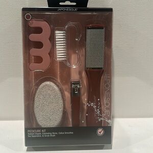 Japonesque Pedicure Kit with Toenail Clipper, Exfoliating Stone, Callus Smoother